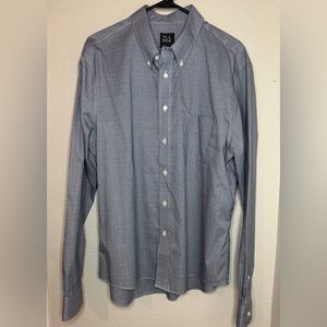 Jos. A. Bank Traveler Blue White Check long-sleeve button-up shirt men XL